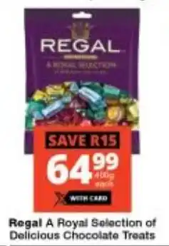 Checkers Regal A Royal Selection of Delicious Chocolate Treats offer
