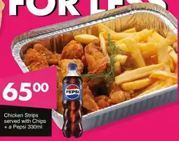Save Hyper Chicken Strips served with Chips + a Pepsi offer