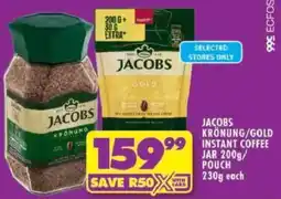 Shoprite Jacobs krönung/ gold instant coffee jar/ pouch offer
