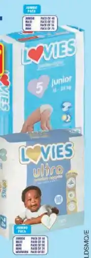 Shoprite Lovies premium/ ultra disposable nappies offer