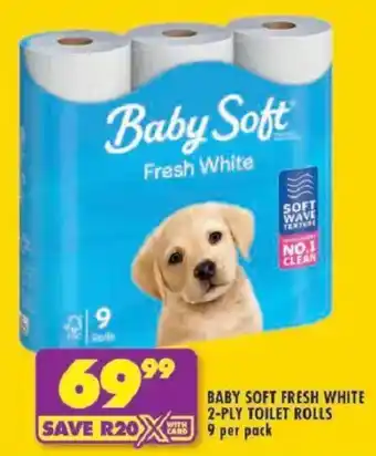 Shoprite Baby soft fresh white 2-ply toilet rolls offer