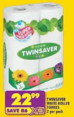 Shoprite Twinsaver white roller towels offer