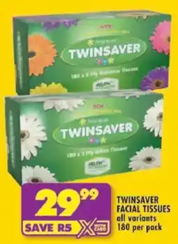 Shoprite Twinsaver facial tissues offer