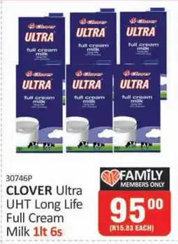 KitKat Cash and Carry CLOVER Ultra UHT Long Life Full Cream Milk 1lt 6s offer