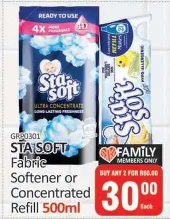 KitKat Cash and Carry STA SOFT Fabric Softener or Concentrated Refill 500ml offer