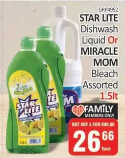 KitKat Cash and Carry STAR LITE Dishwash Liquid or MIRACLE MOM Bleach Assorted offer