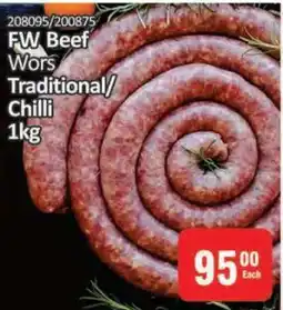 KitKat Cash and Carry FW Beef Wors Traditional/Chilli 1kg offer