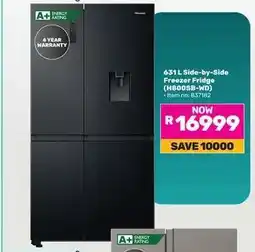 Game 631 L Side-by-Side Freezer Fridge (H800SB-WD) offer