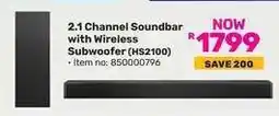 Game 2.1 Channel Soundbar with Wireless Subwoofer (HS2100) offer