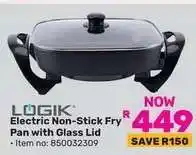 Game LÖGIK Electric Non-Stick Fry Pan with Glass Lid offer