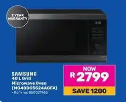 Game SAMSUNG 40 L Grill Microwave Oven (MG40D65524AGFA) offer