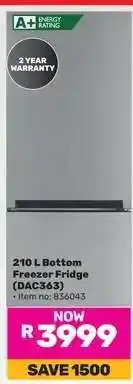 Game 210 L Bottom Freezer Fridge (DAC363) offer