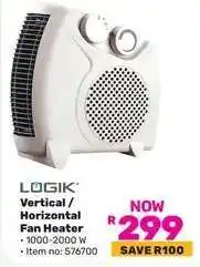 Game Logik Vertical/Horizontal Fan Heater offer
