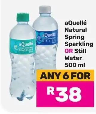 Game aQuellé Natural Spring Sparkling OR Still Water 500 ml offer