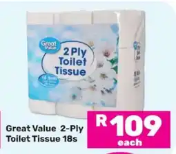 Game Great Value 2-Ply Toilet Tissue 18s offer