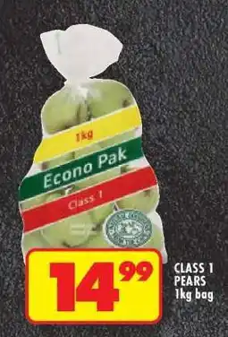 Shoprite CLASS 1 PEARS 1kg bag offer