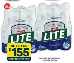 Pick n Pay Castle Lite 6 x 330ml Non-Returnable Bottles offer