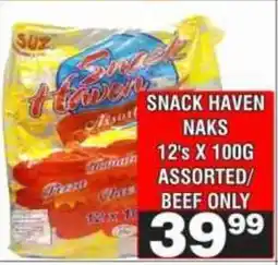 Advance Cash n Carry Snack haven naks assorted/ beef only offer