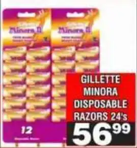 Advance Cash n Carry Gillette minora disposable razors offer