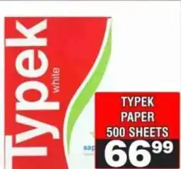 Advance Cash n Carry Typek paper sheets offer