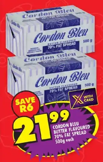 Shoprite Cordon bleu butter flavoured 70% fat spread offer