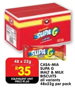 Shoprite Casa-mia supa g malt & milk biscuits offer