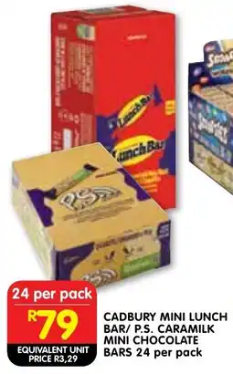 Shoprite Cadbury mini lunch bar/ p.s. caramilk mini chocolate bars offer