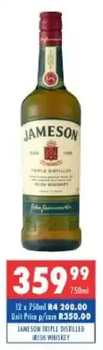 Ultra Liquors Jameson triple distilled irish whiskey offer