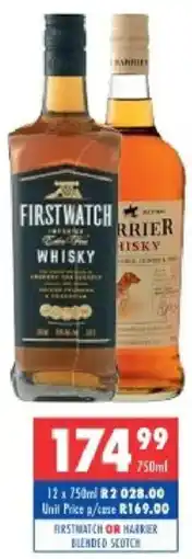 Ultra Liquors Firstwatch or harrier blended scotch offer