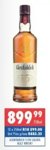 Ultra Liquors Glenfiddich 15yo solera malt whisky offer