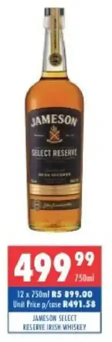 Ultra Liquors Jameson select reserve irish whiskey offer