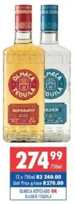 Ultra Liquors Olmeca reposado or blanco tequila offer