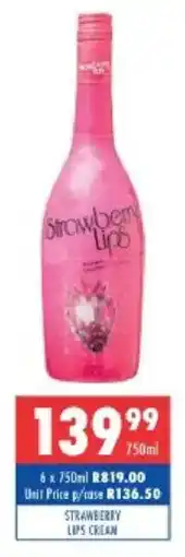 Ultra Liquors Strawberry lips cream offer