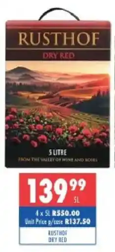 Ultra Liquors Rusthof dry red offer