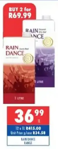 Ultra Liquors Rain dance range offer
