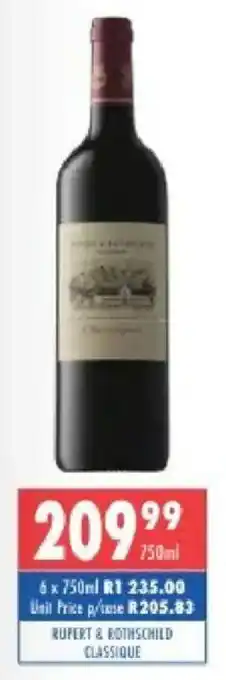 Ultra Liquors Rupert & rothschild classique offer