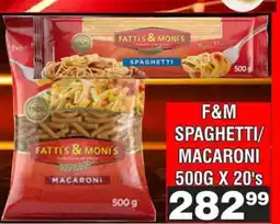 Advance Cash n Carry F&M SPAGHETTI/MACARONI 500G X 20's offer