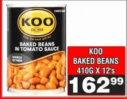 Advance Cash n Carry KOO BAKED BEANS 410G X 12's offer
