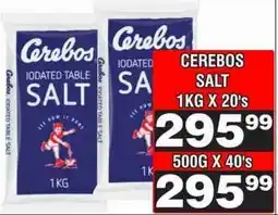 Advance Cash n Carry CEREBOS SALT 1KG X 20's offer