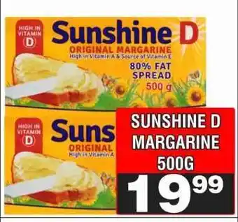 Advance Cash n Carry SUNSHINE D MARGARINE 500g offer