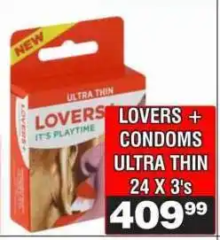 Advance Cash n Carry LOVERS + CONDOMS ULTRA THIN 24 X 3's offer