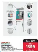 Makro Parrot Non-Magnetic Flipchart Bdle Incl 1000x640mm Flipchart,Flipchart Stand & 10 PK Marker-Per Bdle offer