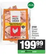 Spar Spar Frozen Mixed Chicken Portions-5Kg Per Pack offer