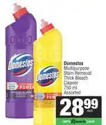 Spar Domestos Multipurpose Stain Removal Thick Bleach Cleaner Assorted-750ml Each offer