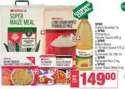 Spar Spar Noodles 5s+Pilchards 400g+Baked Beans In Tomato Sauce 410g+Sunflower Oil 750ml+Rice 2kg+Maize M offer