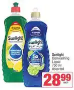 Spar Sunlight Dishwashing Liquid Assorted-750ml Each offer