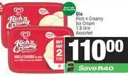 Spar Ola Rich n Creamy Ice Cream Assorted-For 2 x 1.8L offer