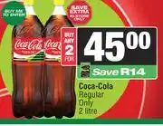 Spar Coca Cola Regular Only-For 2 x 2L offer