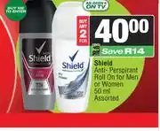 Spar Shiels Anti-Perspirant Roll On For Men Or Women Assorted-For Any 2 x 50ml offer