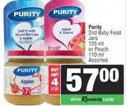Spar Purity 2nd Baby Food Jars 125ml Or Pouch 110ml Assorted-For Any 4 offer
